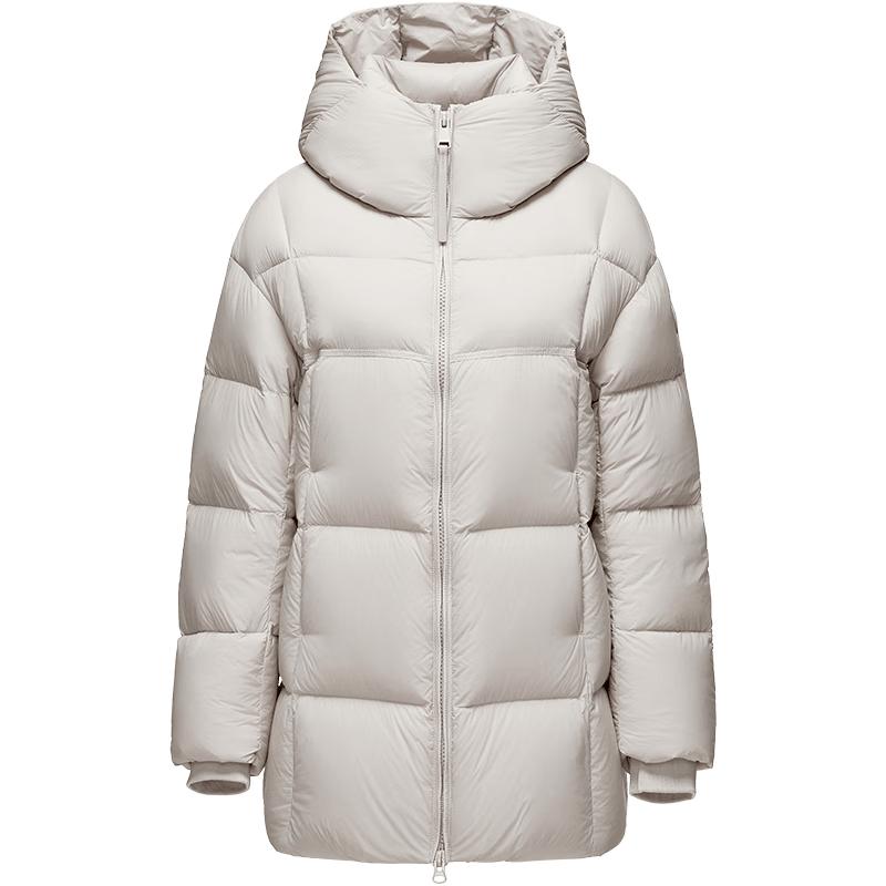 Tanboer Women's Mid-length Hooded Puff Down Jacket