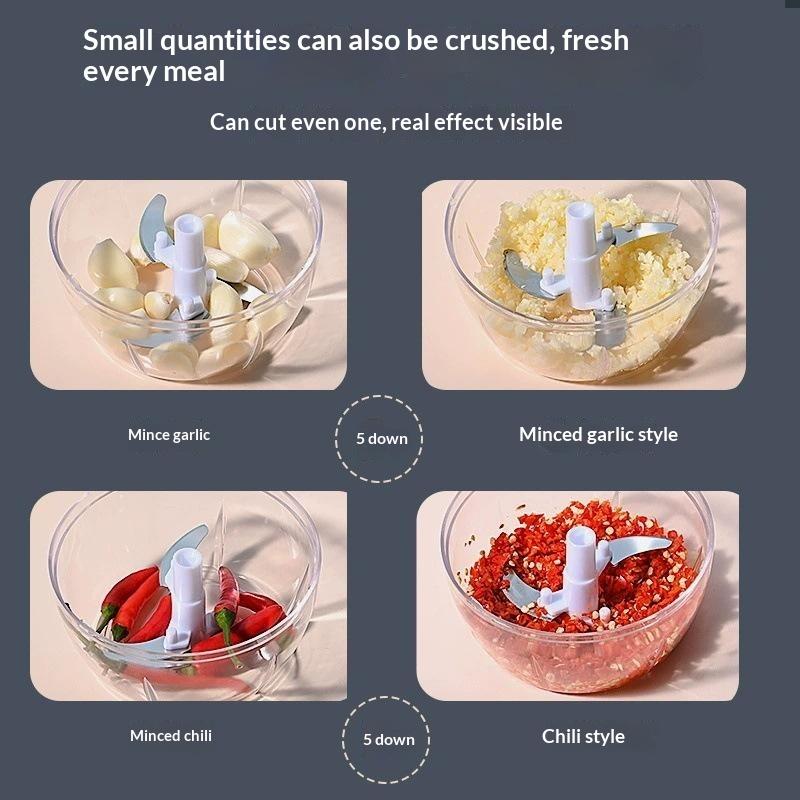 Mini Manual Food Chopper Pull Operated Garlic Mincer Multifunctional Vegetable Cutter for Home Kitchen Use