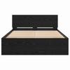 Bed Frame in Black Oak Look 193 x 125 x 70 cm Particleboard