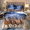 Horse Decor Summer Bedding Sets,girl Bed Duvet Cover Set with Pillow Cover 75x50,soft Microfiber Summer Quilt Cover with Zipper