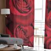 Valentine 'S Day Red Rose Flower Tulle Curtains For Living Room Bedroom Home Decor Chiffon Sheer Voile Kitchen Curtain