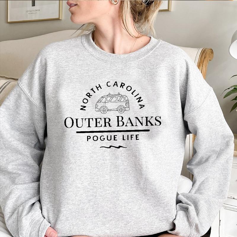 Sudadera para Mujer Harajuku Pogue Life Sudadera con Capucha Retro Vacaciones Jersey Unisex Cuello Redondo Jerséis Regalo para Fanáticos