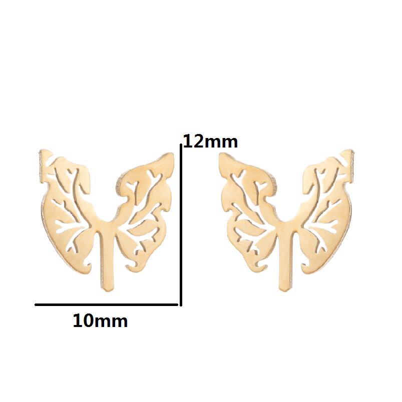 Halloween Bat Stainless Steel Stud Earrings - Minimalist Animal Design for Women, Vintage Christmas Mini Earrings