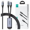 Kabel Joyroom Speedy Series S-A21 2W1 Usb-C - Usb-C / Lightning 100W 1.5M - Czarny