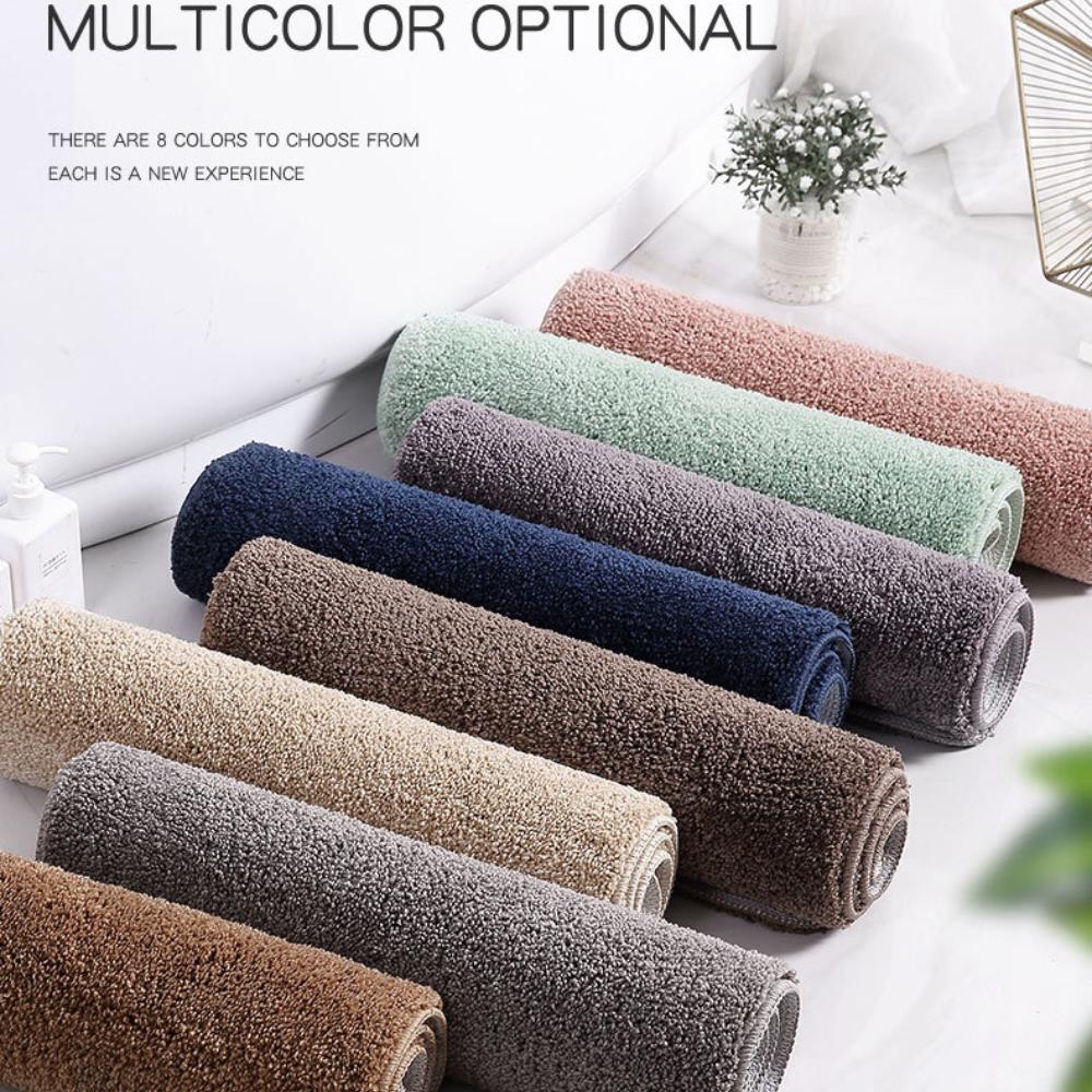 Fleece Engraving Bathroom Thickening Mat Bath Non-slip Carpets In Wash Basin Bathtub Side Floor Rug Shower Room Doormat Memory Foam 3D Pad