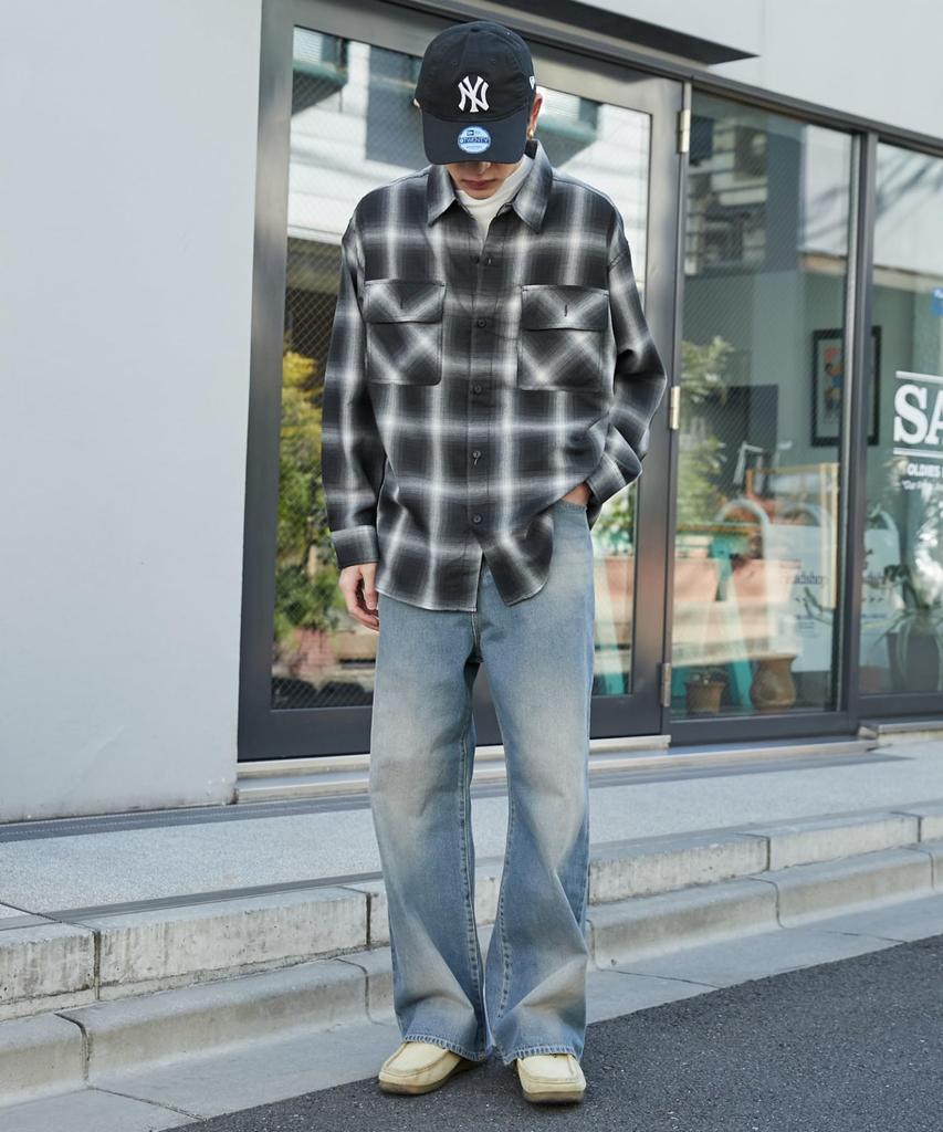 WEGO Baggy Denim Pantalon en denim baggy taille, Pantalon à jambes larges, Jeans, Pantalon, Bas, Pantalon, Vêtements, Printemps/Été, Streetwear, Décontracté, Vintage,