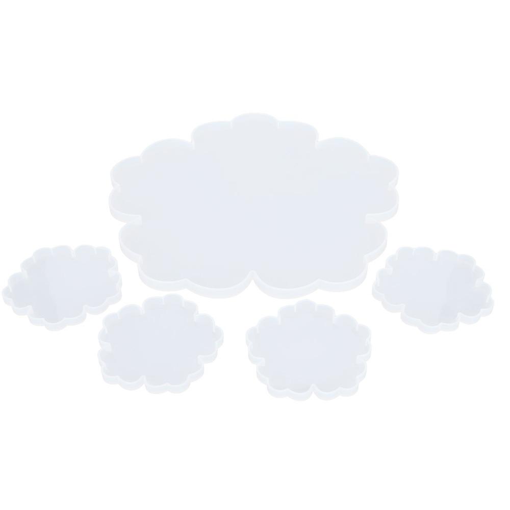 

5pcs Coaster Mould Silicone Mould Set Large Tray Fruit Tray Mould Household Supplies