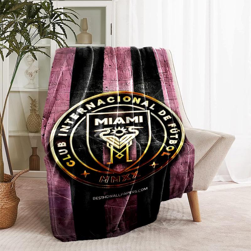 1 Stück Decke - Inter Miami CF Aufdruck, Leichte Decke für Sofa, Bett - Weich & Warm, Geschenk für Alle Jahreszeiten