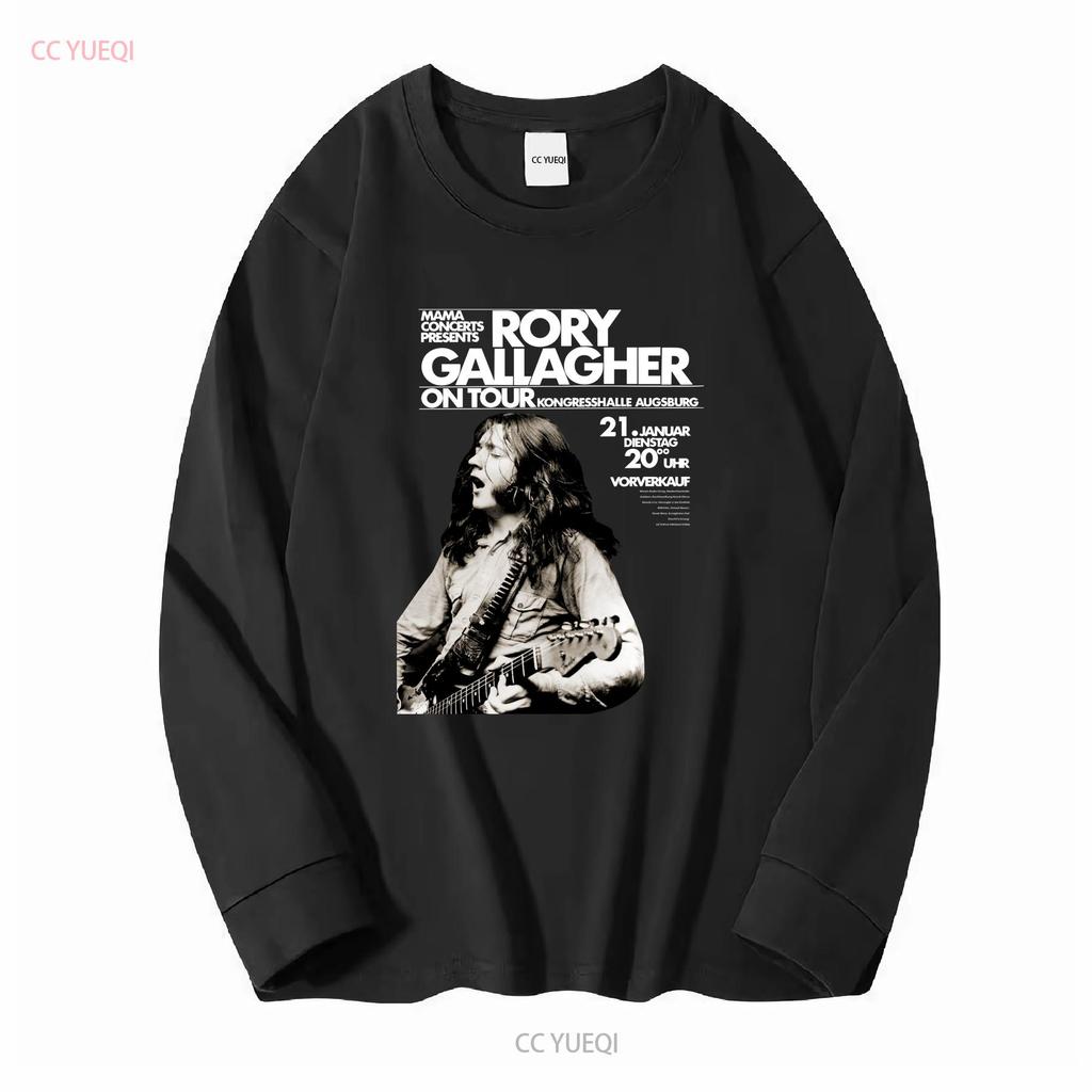 Rory Gallagher In Tour Concerto Rara Nera Taglia Piena Maglietta vintage Lavata Elastica streetwear grafica Versatile Unisex
