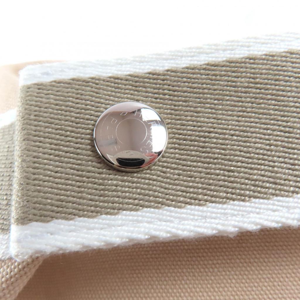 Makellose HERMES Tasche Bride a Black PM beige Baumwolle Damen Gebraucht