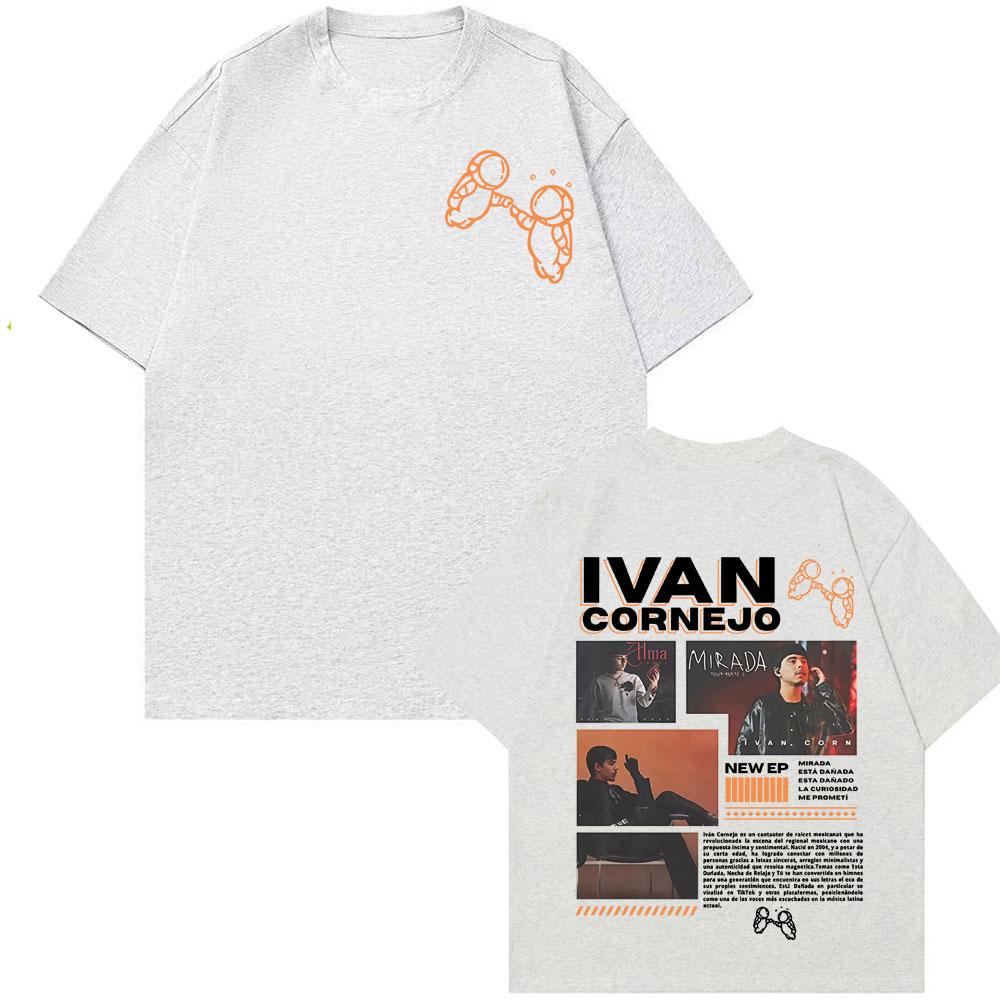 Singer Ivan Cornejo Mirada 2025 Tour Merch T Shirts Men Women Vintage Trend High Street T-shirt Casual O-Neck Oversized T Shirt