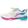 Li Ning Blade Ma Cushioning Slip Resistant Abrasion Resistant Low Top Badminton Shoes Unisex White Pink Blue AYAU005-4