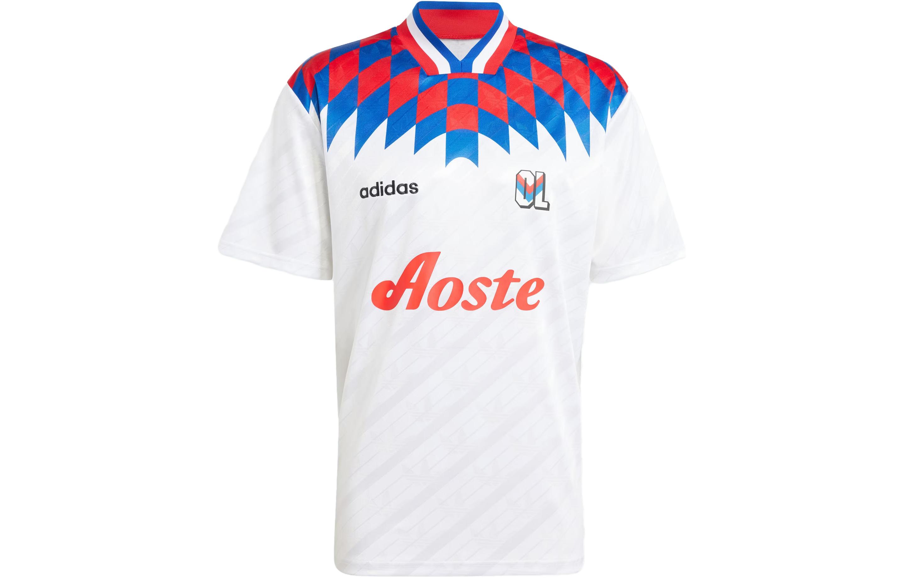 Мужские белые футбольные майки Adidas Olympique Lyonnais, умеренный прямой крой, IM8518 S