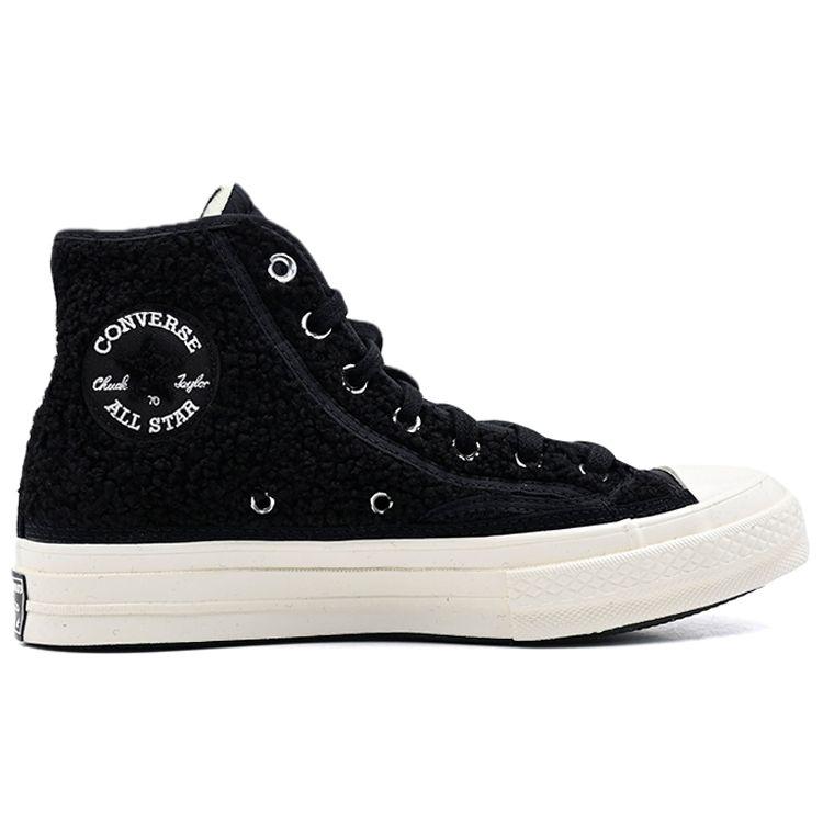 Converse Chuck 70 Varsity High Black Sherpa Unisex Sneakers Egret 172005C