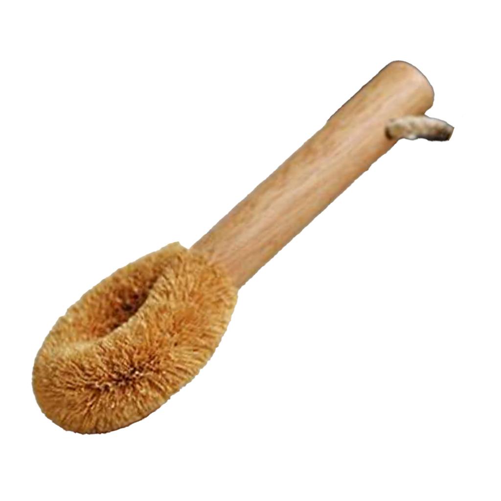 Short Handle Dish Brush Kitchen Dish Brush with Bamboo Handle for Pans Pots Cleaning