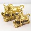 Brass Bull Ornament Zodiac Bull Decoration, Auspicious Bull, Pure Copper Golden Bull, Office Decoration, Home Living Room Orname