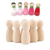 Blank Handmade Male Female Puppets Wood Crafts Unpainted Figures Wedding Decoration Wooden Peg Doll