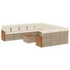 VidaXL Salon de Jardin avec Coussins 12 pcs, Canapés de Terrasse, Ensemble de Meubles de Patio, Mobilier d'Extérieur, Beige 3228116