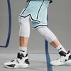 Li Ning Sports Basketball Series Knitted Loose Sports Shorts Men Shorts Lake-Gray-Blue AAPR353-4