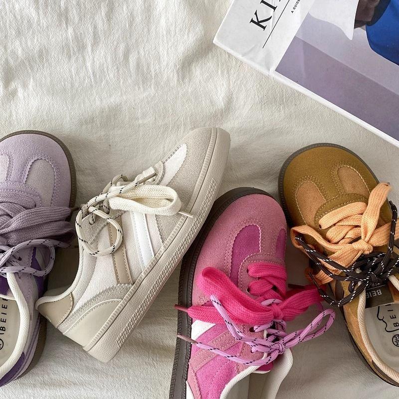 Chaussures d'entraînement morales design de niche violettes pour femmes étudiantes, chaussures à plateforme moche mignonnes à grosse tête, chaussures de sport décontractées à la mode