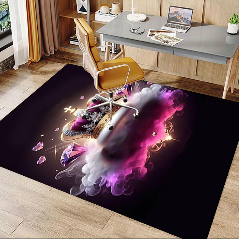 Chair Mat: Luxury Crown Design Office Carpet Oversized Rug for Home Decor, Sofa Cover, Gift Idea, Suitable for Bedroom, Living Room, Various Rooms