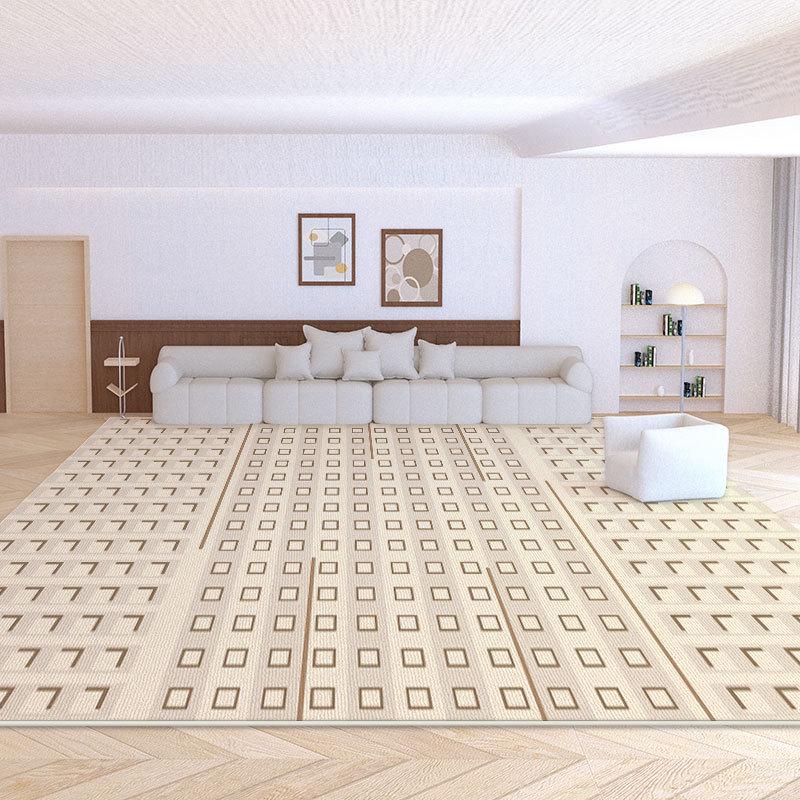 2024 Cream Loop Velvet Living Room & Bedroom Carpet - Waterproof, Stain-Resistant, Durable