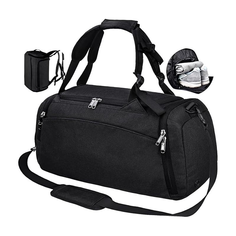 

Женская дорожная спортивная сумка большой вместимости, легкая, для выходных, дорожная сумка-тоут, дорожный спортивный рюкзак для спортзала с отделением для обуви чёрный