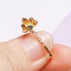 Sterling Silver S925 Jade Amber Flower Clip with Long Needle Buckle
