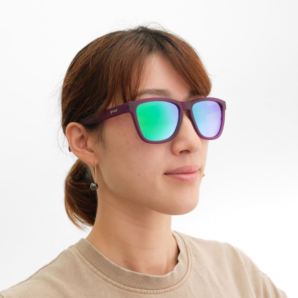 Goodr OG Series UV Stays in Mirrored for Men and Perfect for Mountain and Outdoor Activities with a Sunglasses, Lightweight, Polarized, Protection,