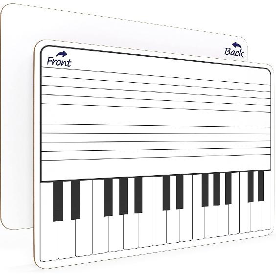 SCRIBBLEDO 11 x 14 Inch Keyboard Practice Dry Erase White Board Lapboard Durable Portable Double Sided Music Whiteboard for Kids Students Musicians