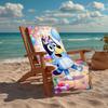 Ultra-Soft Beach Towel with Bluey Theme,Ideal for Pool - Camping, Diving - Perfect Travel Essential, Vibrant Beach Towel.