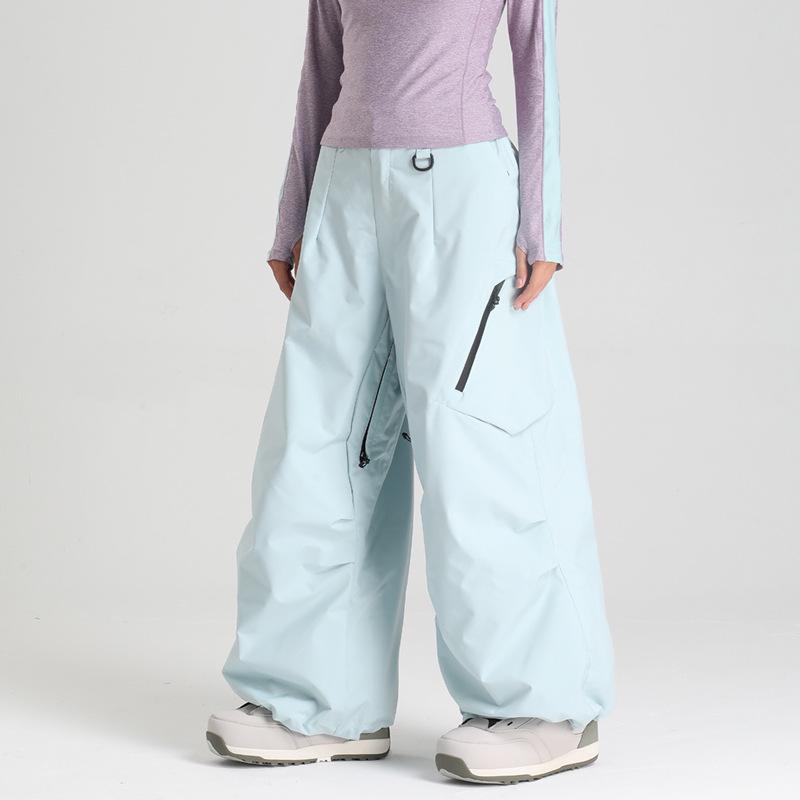 New Unisex Windproof Waterproof Ski Pants - Warm, Solid Color, Loose Fit for Outdoor Snowboarding