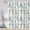 Shower Curtain Waterproof And Mildew-Proof Digital Printing Starfish Shell Shower Curtain Bathroom Partition Curtain Free Punching