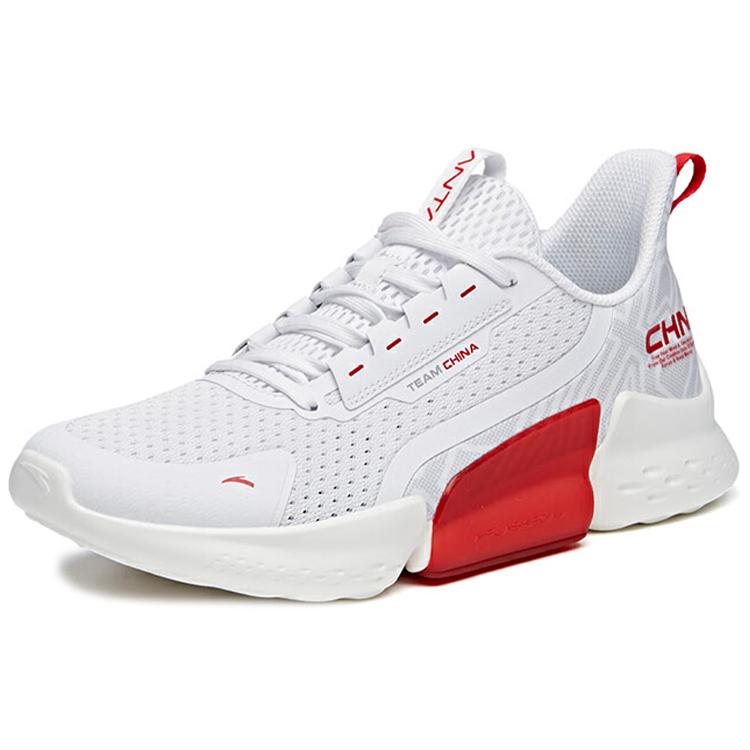 New Anta Variety Training Collection Shock Absorbers With Slip Resistant Features Low Top Training Shoes Men's White Red 112027786-1