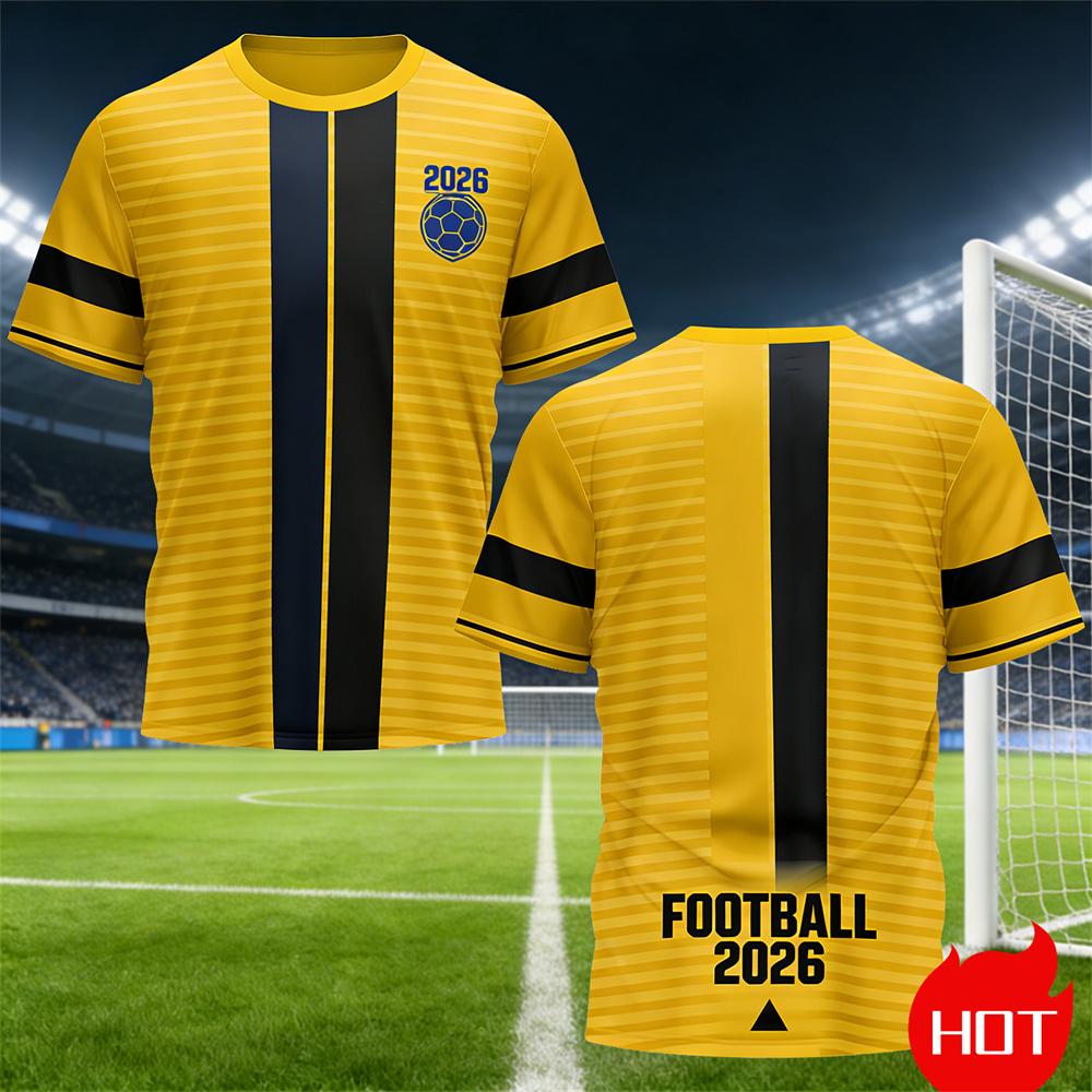 Summer Men's T-Shirt Stripe training original football jersey round neck t shirt for man Quick drying sport T-shirt y2k clothing