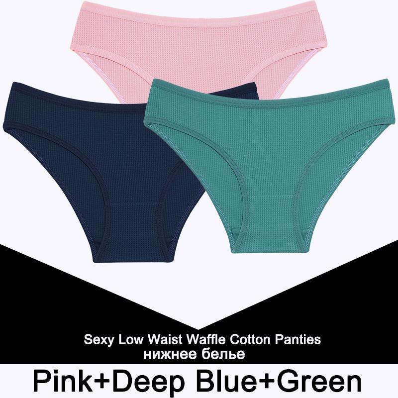 

3 шт./компл., женские трусики из вафельного хлопка, сексуальное женское белье, женское нижнее белье, трусы-трусы для девочек, однотонные интимные трусики для женщин L