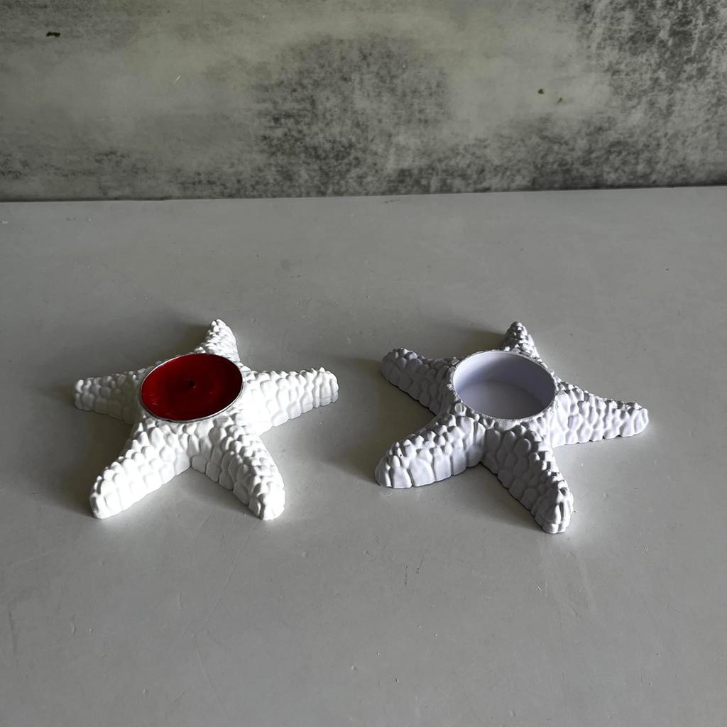 Starfish Candlestick Mold Silicone Candle Holder Mould Easy To Demold Tealight Mould Gypsum Home Desktop Ornament
