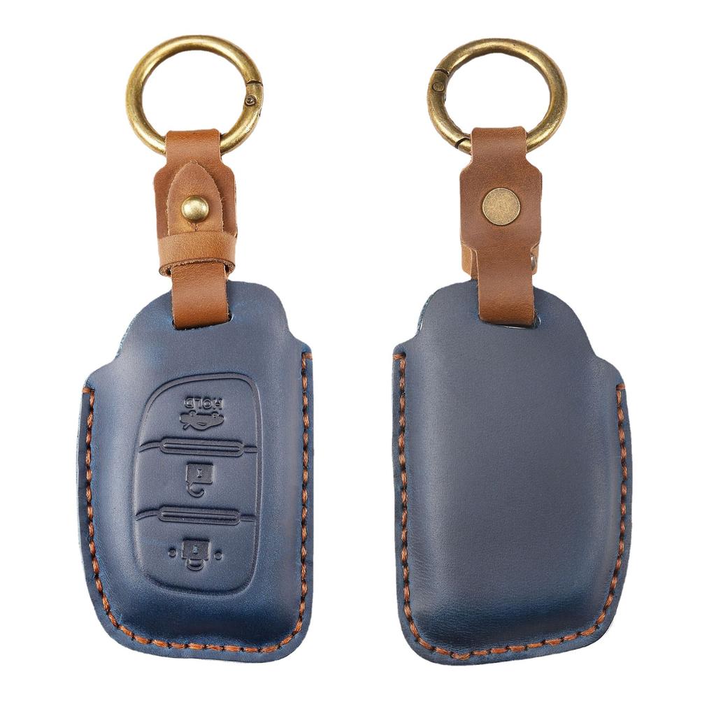 Leather Car Key Cover Case Protection Shell For Hyundai Ix25 Ix35 Ix45 I10 I20 Hb20 Elantra Solaris Sonata Santa Fe Sport Tucson
