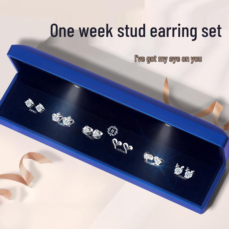 Sterling Silber Damen Ohrclips und Ohrstecker Set - Perfekt für Wochentage, Geburtstage oder Weihnachtsgeschenke.