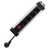 Power Strip - Rev - 4 Sockets - Silver, Black - Switch - 16 a