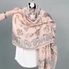 Imitation Cashmere Printed Scarf Bird Large Shawl Simple Cashmere Tassel Scarves  Male