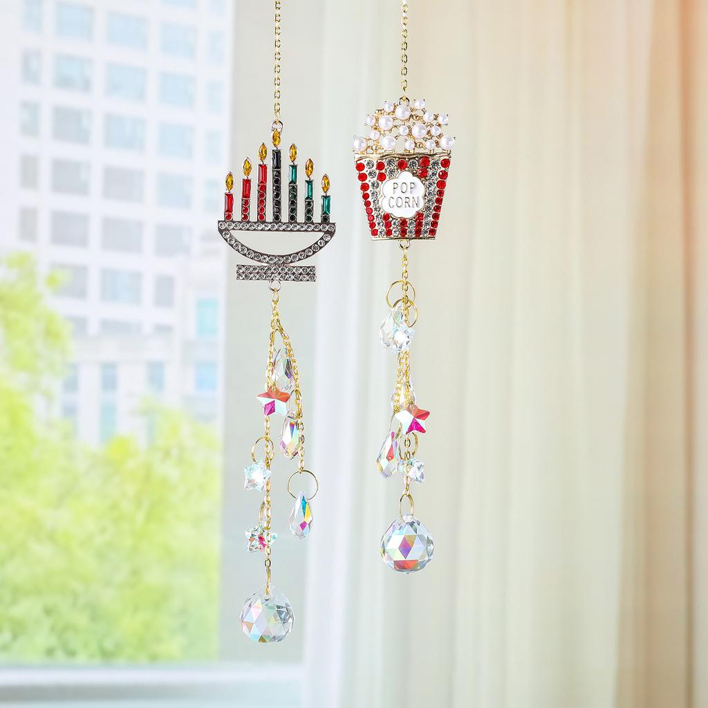 Colorful Crystal Suncatcher Hanging Rainbow Maker Prism Sun Catcher Ornament For Garden Window Outdoor Home Decor Chakra Pendant