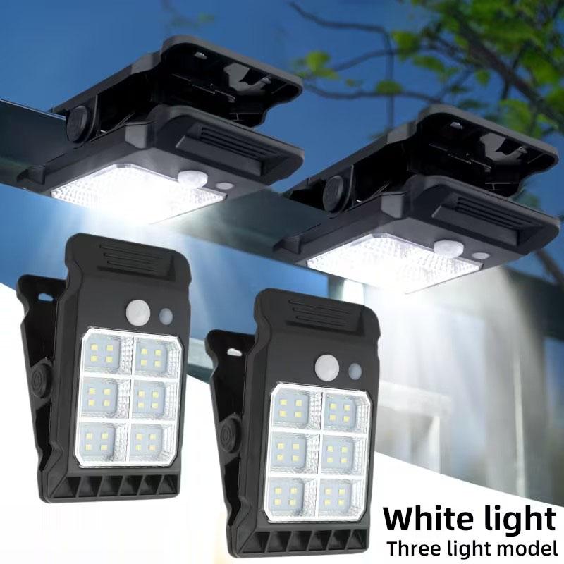 Ultra-Bright Solar Outdoor Light Solar Clip-On Light, Garden Light with Motion Sensor, Adjustable Brightness and Angle, 3 Modes