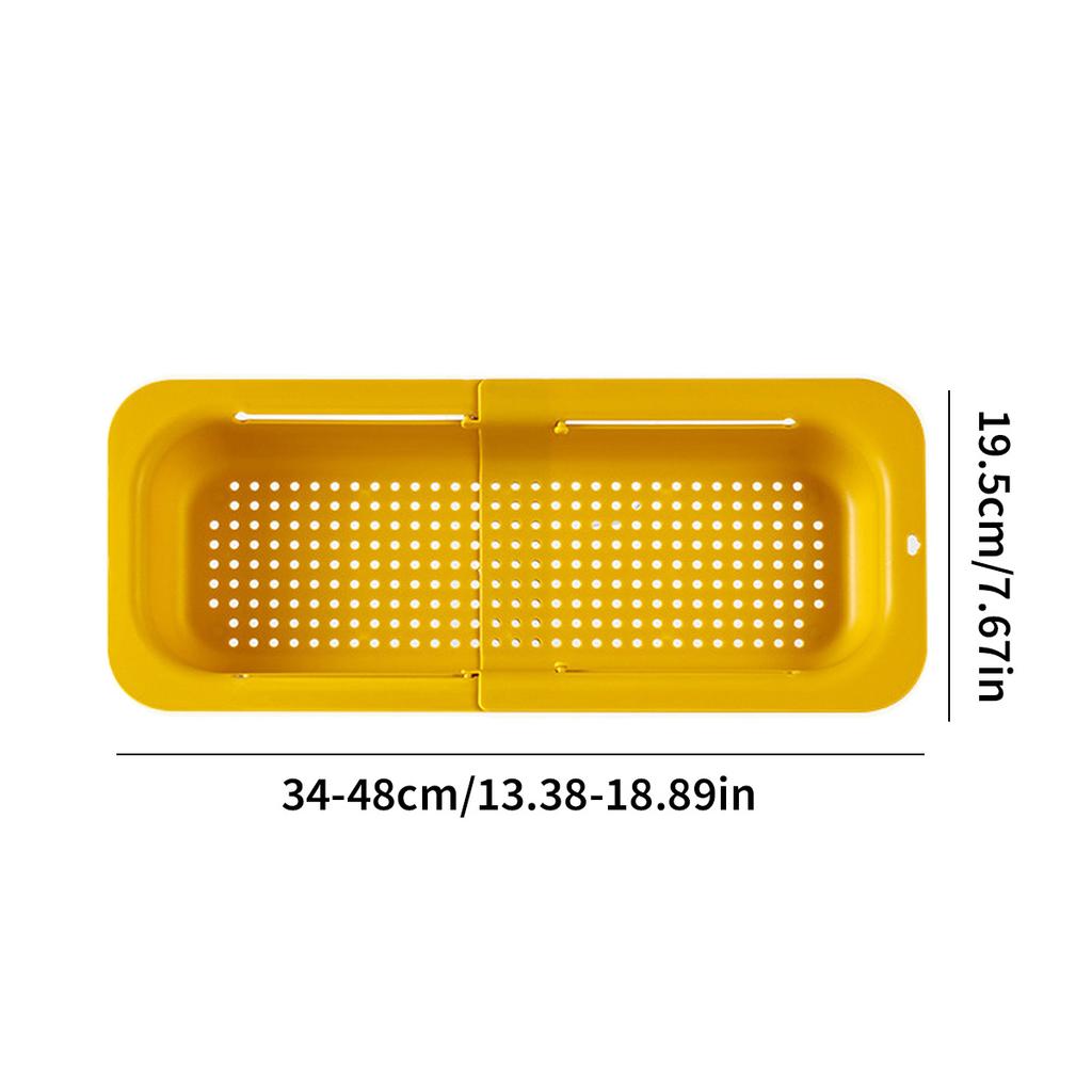 Black Kitchen Extendable Multifunctional Fruit and Vegetable Cleaning Basket Drain Storage Rack -1 Piece