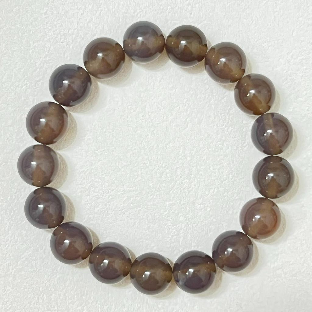 Men’s Agate Beaded Bracelet Natural Stone 12mm Round Beads Stretch Bangle Semi-Precious Gemstone DIY Jewelry Gifts