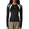 Nike Sportswear Color Block Logo Slim Fit Long Sleeve T-Shirt Women Tops Black DM6081-010