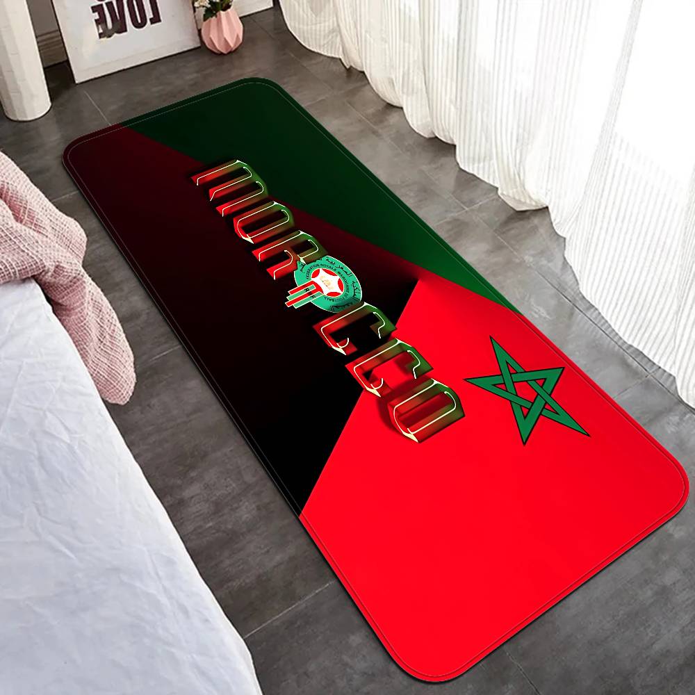 Morocco Map Flag Room Mats Anti-slip Absorb Water Long Strip Cushion Bedroon Mat Household Carpets