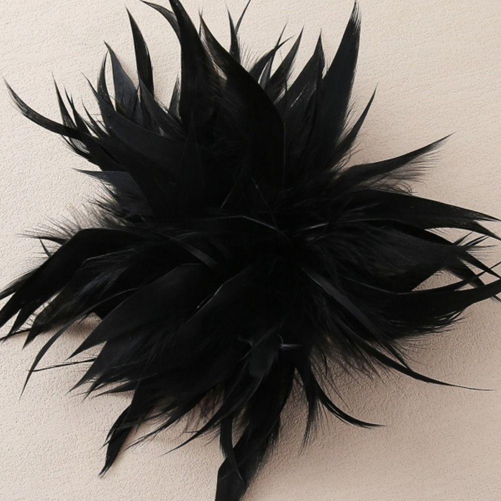 Lightweight Artificial Feather Lapel Pin Colorful Exaggerated Feather Brooch Wedding