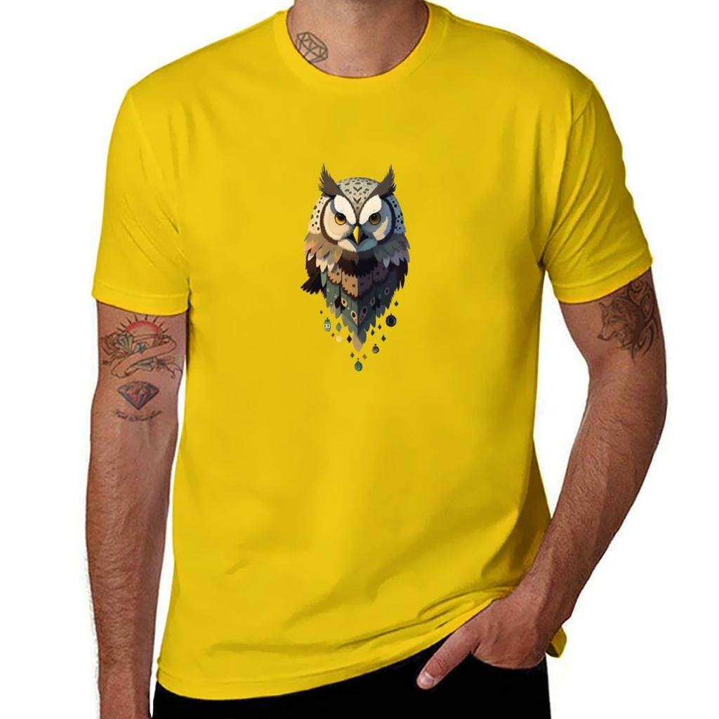 Mystical Owl Tshirt heavyweights cute clothes mens t shirt