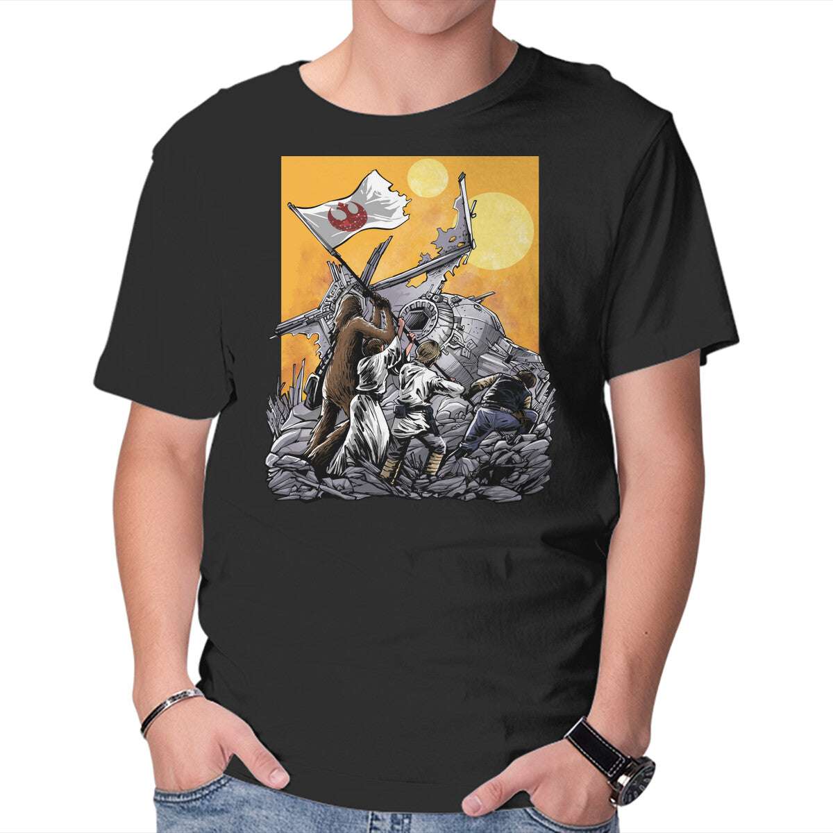 Unisex Crew Neck T-Shirt The Battle Of Tatooine Graphic Short Sleeve Casual Tee XL